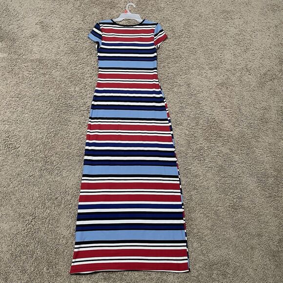 Derek Heart Dress Womens Medium Multicolor Striped Maxi Boho Summer Casual - Picture 4 of 7